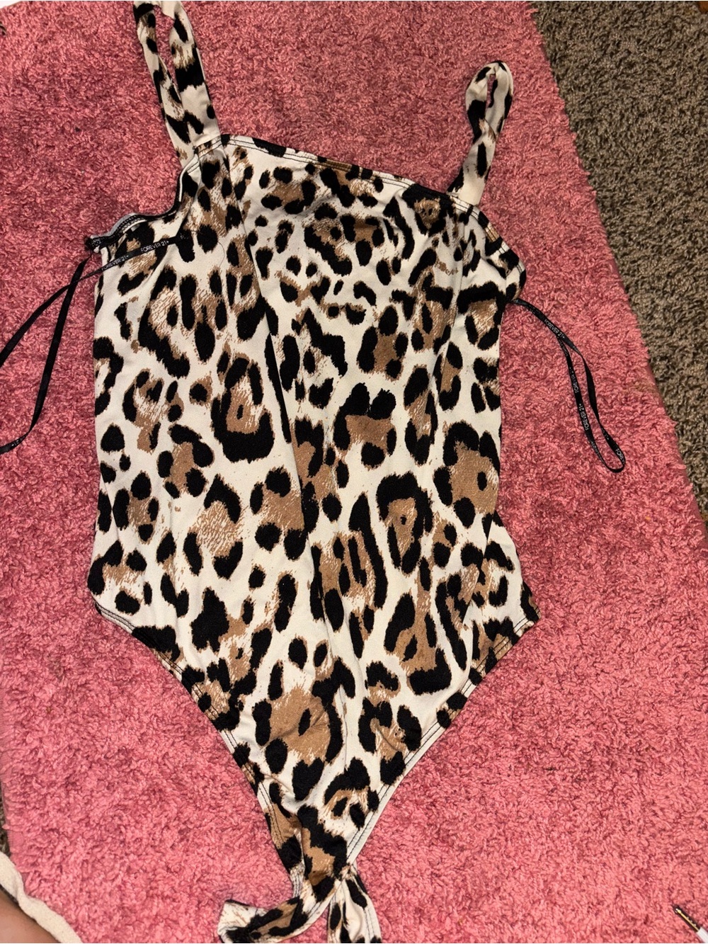 Forever 21 Pink and Black Leopard Print One-Piece